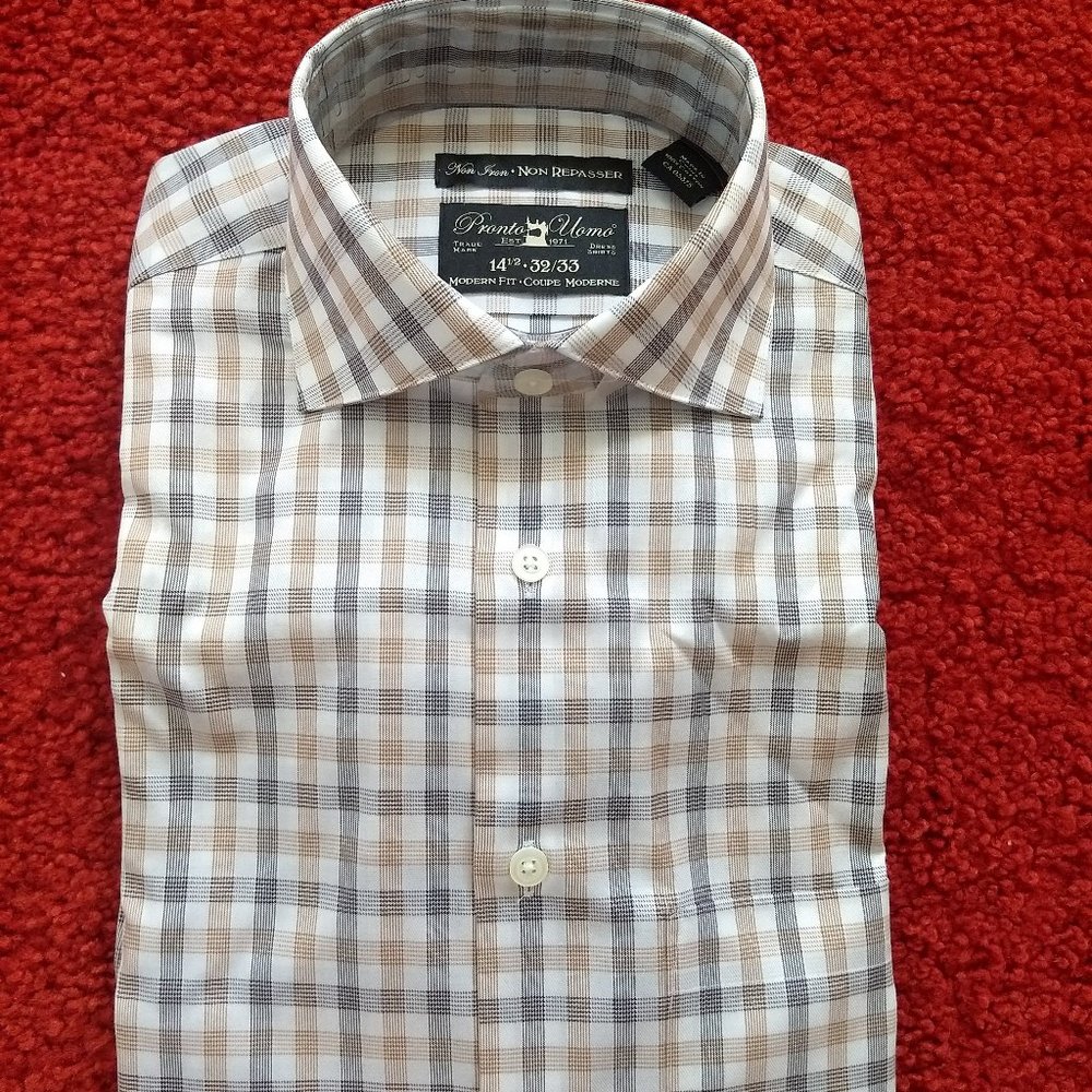 Pronto Uomo no iron cotton dress shirt NWT